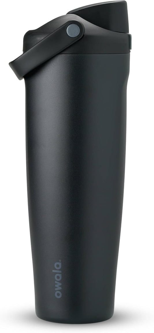 Owala FreeSip Sway - 40-Oz. Stainless Steel Water Bottle - Sleek Black Design