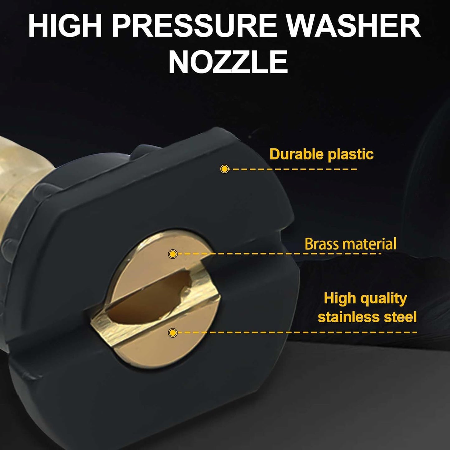 Pressure Washer Tips Universal Pressure Pressure Washer Nozzle Tips Holder Set of 7 Power Washer Nozzle Tips for Car Wash 1/4 Inch Quick Connect Pressure Washer Spray Nozzle