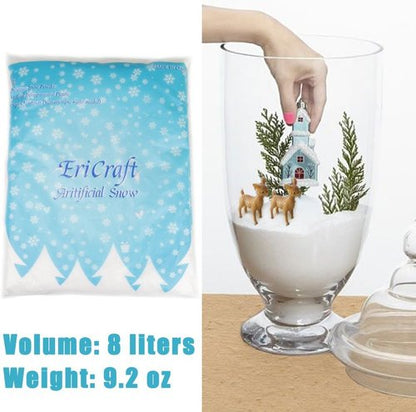 Artificial Snow - 8 Liters | Perfect for Decorations and Handcrafts - 9.2 oz Size