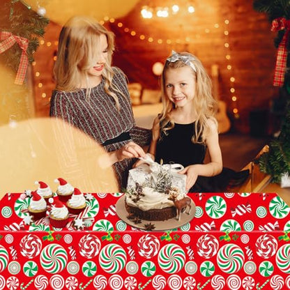 HiToJY Christmas Candyland Party Decorations - 3 Disposable Candy Theme Tablecloths
