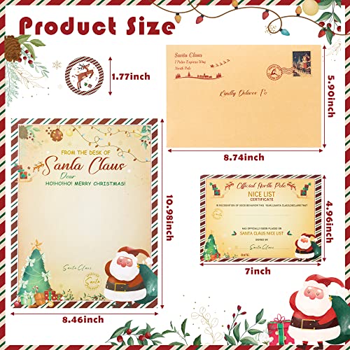 Haooryx Christmas Postcards Bulk Letter from Santa Claus Certificates 40Pcs
