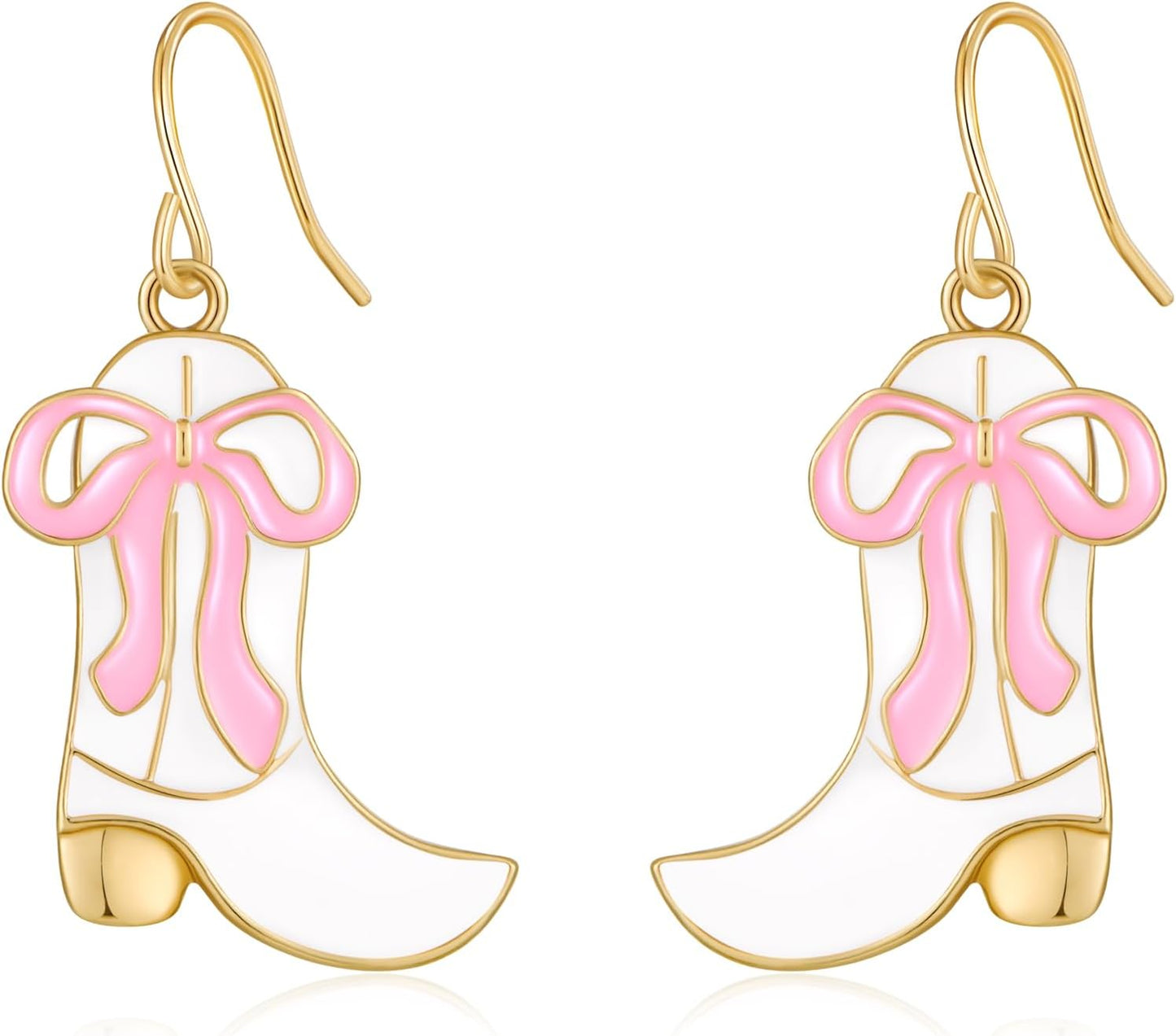 MUYAN Western Cowgirl Boots Earrings - Cute Enamel Dangle Design for Women | Boho Country Concert Jewelry