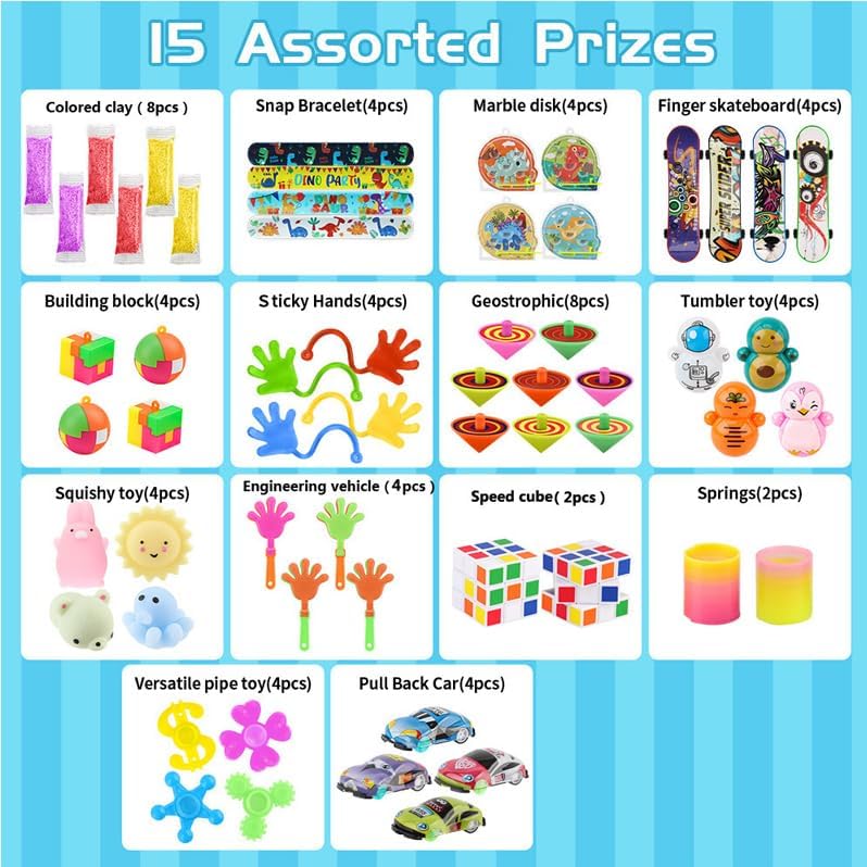 Soi-Meme 60 Pcs Carnival Treasure Box Toys - Mini Bulk Gifts for Kids' Parties & Easter Baskets