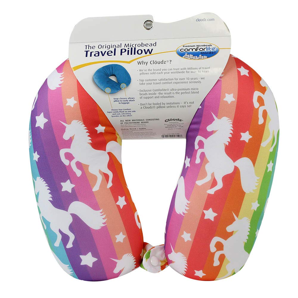 Cloudz Patterned Microbead Travel Neck Pillows - Unicorn