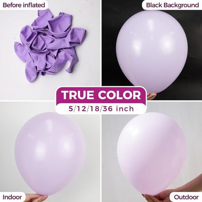 Bezente Pastel Purple Latex Party Balloons - 150 Pack of 5-Inch Round Helium Lilac Balloons for Celebrations