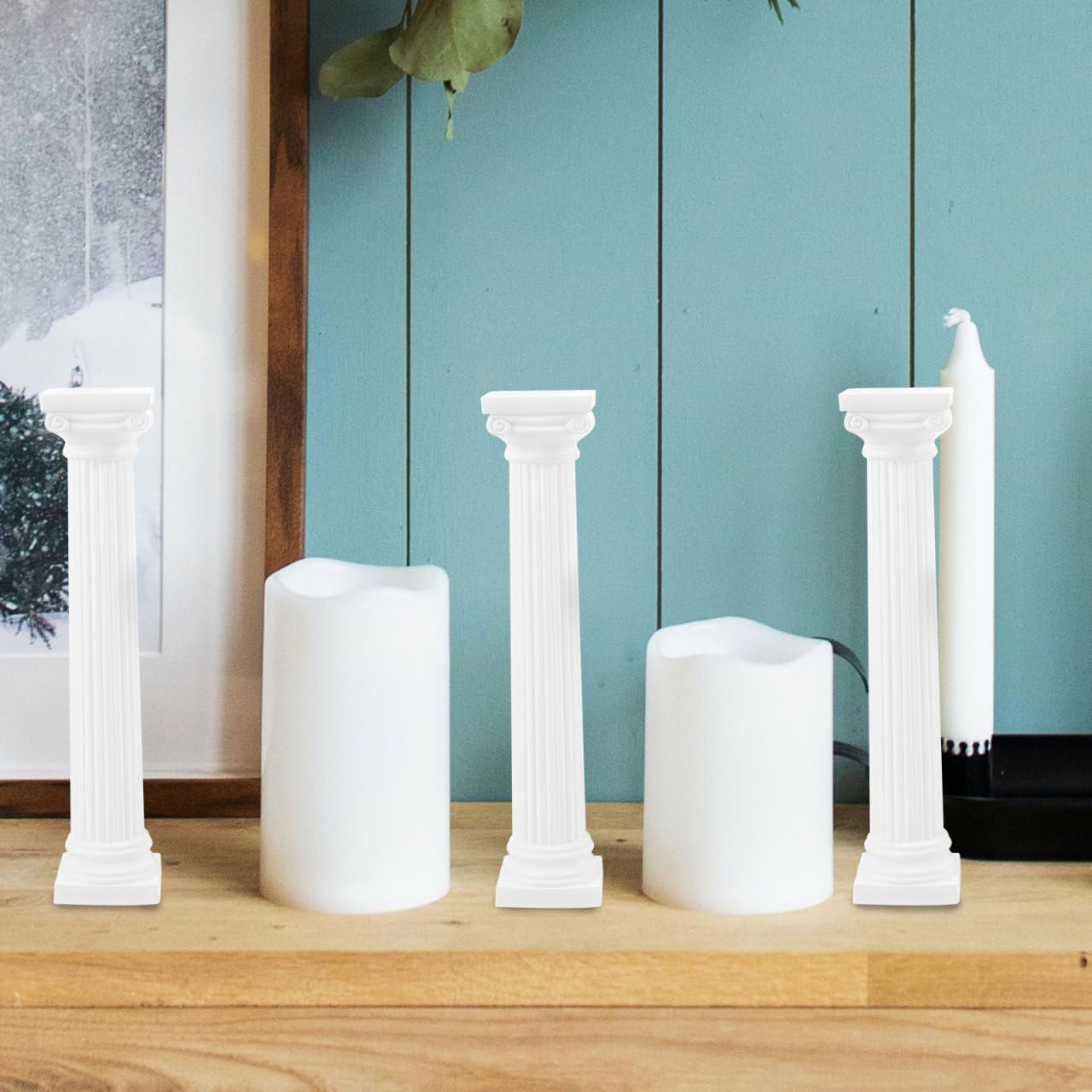 Roman Column Decorating Set - White Mini Columns for Home Décor & Photography Props | Nordic Classic Design