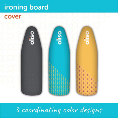 Oliso Ironing Board Cover - 100% Cotton with Professional Felt Pad | Fits 54" x 15" Boards - Turquoise