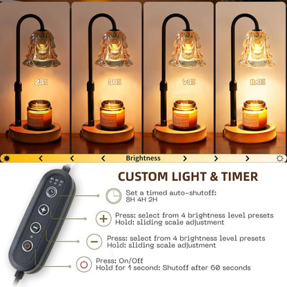 VJK Candle Warmer Lamp with Timer Dimmable, Birthday Gifts for Women Mom, House Warming Gifts New Home Decor, Wax Melt Warmer for Jar Candles with 2 Bulbs
