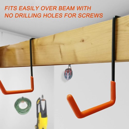 HUPBIPY Rafter Hanger - Large Garage Hooks for Bike Storage | Non-Slip Organizer (12 Pack, Black)
