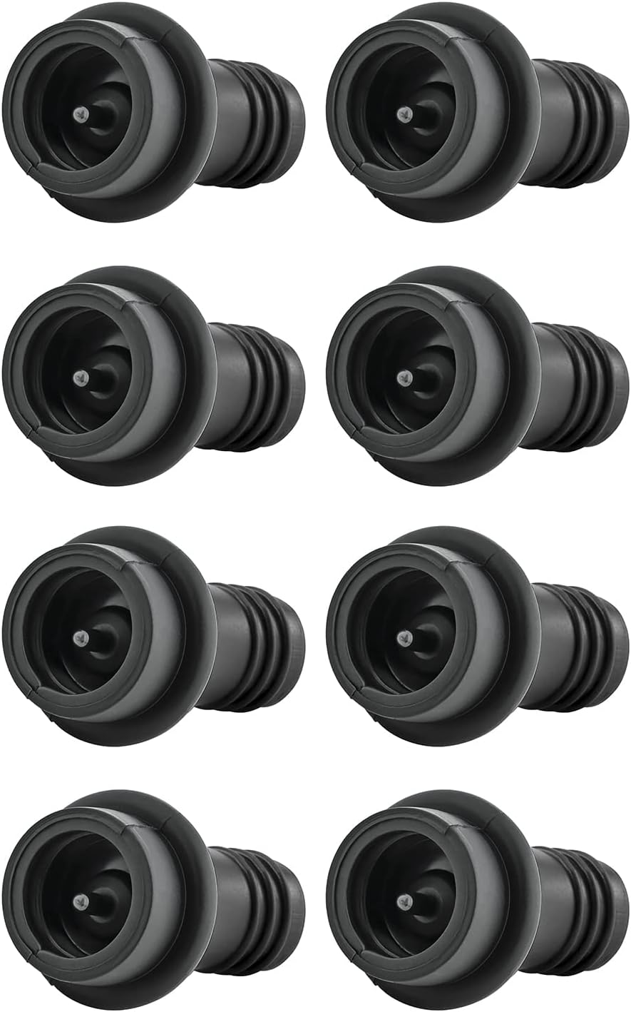 WOTOR Wine Stoppers Vacuum, Wine Saver, Wine Pump Vacuum Stoppers, Wine Preserver, Reusable Bottle Sealer Keeps Wine Fresh (Black, 8 Pieces)