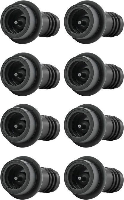 WOTOR Wine Stoppers Vacuum, Wine Saver, Wine Pump Vacuum Stoppers, Wine Preserver, Reusable Bottle Sealer Keeps Wine Fresh (Black, 8 Pieces)