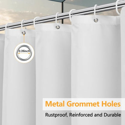Seenus Waterproof Fabric Shower Curtain Liner with 3 Extra-Large Magnets, 72 x 72 inch Washable Cloth Shower Liner Odorless Hotel Quality, Neutral White Lightweight Shower Curtain for Bathroom