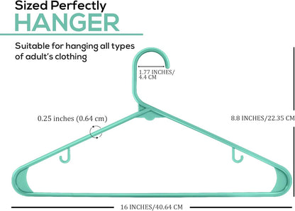 Utopia Home Plastic Hangers 50 Pack - Durable Space-Saving Closet Organizers - Ideal for Shirts, Pants & Coats (Aqua)