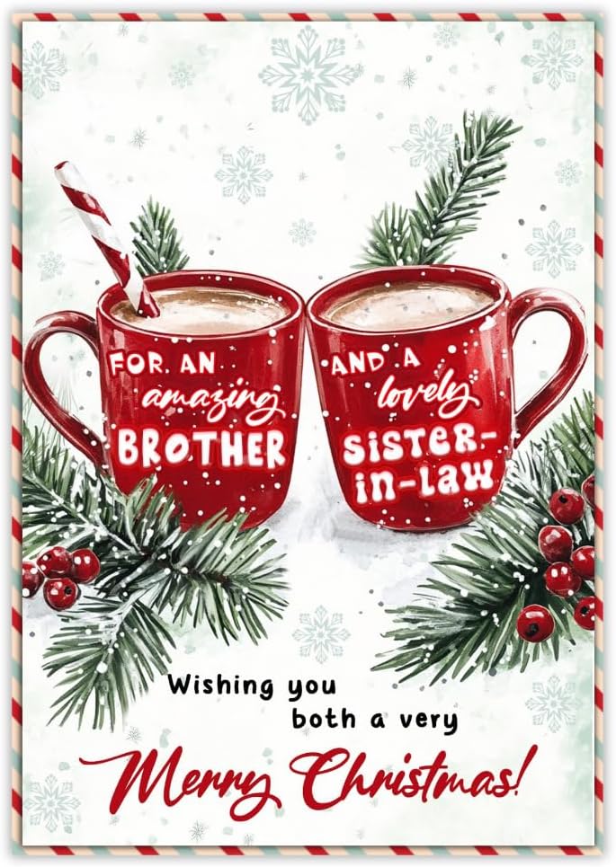 Regine Switzerland Christmas Card - Heartfelt Holiday Greeting for Brother & Sister-in-Law | Includes Envelope