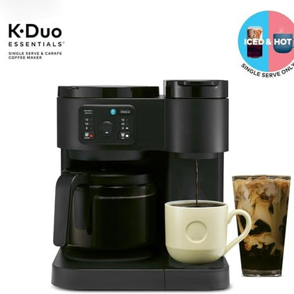 K-Duo Essentials Coffee Maker - Single Serve KCup Pod Brewer & 12-Cup Carafe | 72 oz Reservoir