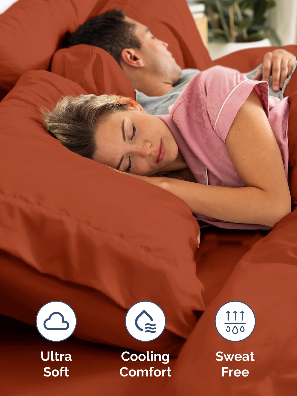 Skiennix Extra Deep Twin Sheet Set | 4-Piece Breathable Cooling Bedding - Soft, Wrinkle-Free Terracotta