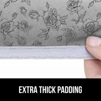 GORILLA GRIP The Original Ironing Board Cover and Pad, Silicone Coating, 400°F Scorch Resistant Thick Padding, Heavy Duty Iron Covers Standard Boards, Hook and Loop Fastener Strap, Gray Floral 15x54