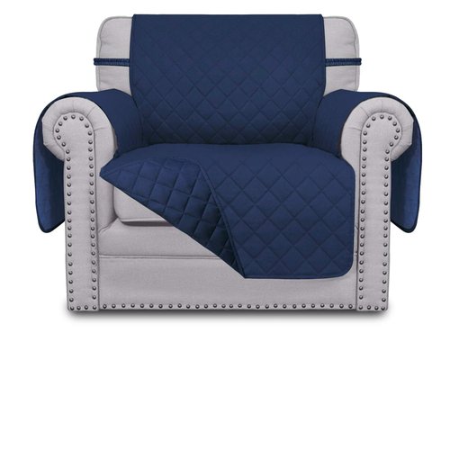 Easy-Going Chair Sofa Slipcover Reversible Sofa Cover Water Resistant Couch Cover Furniture Protector Cover with Elastic Straps for Pets Kids Children Dog Cat (Chair, Navy/Navy)