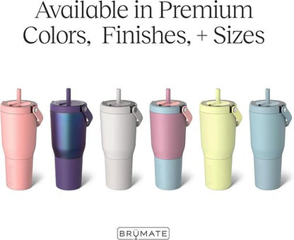 BrüMate Resa 35oz Travel Tumbler - 100% Leakproof with Handle & Flexible SoftSip Straw | Durable Stainless Steel | Dark Aura