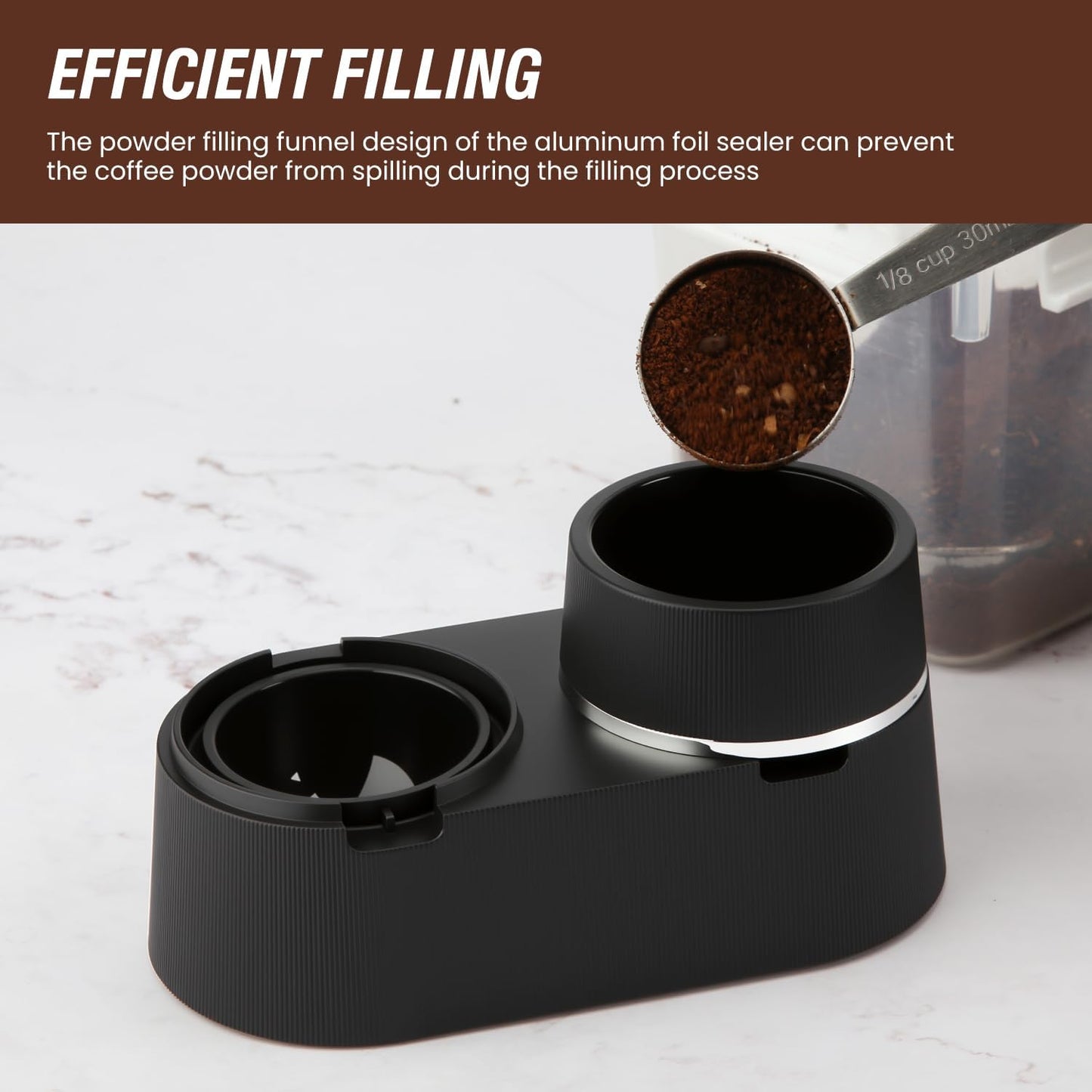Nespresso Reusable Double Pods Kit - Refillable Coffee Pods with 52 Foil Seals for Espresso Machines