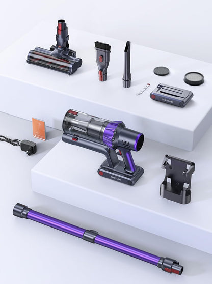 Skiennix Cordless Vacuum Cleaner - 110 Mins Runtime with 2 Batteries | 45KPA Suction for Pet Hair & Carpets