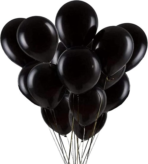 Black Balloons | 12-Inch Latex Balloons for Halloween & Birthday Party Decorations - 100 Pack