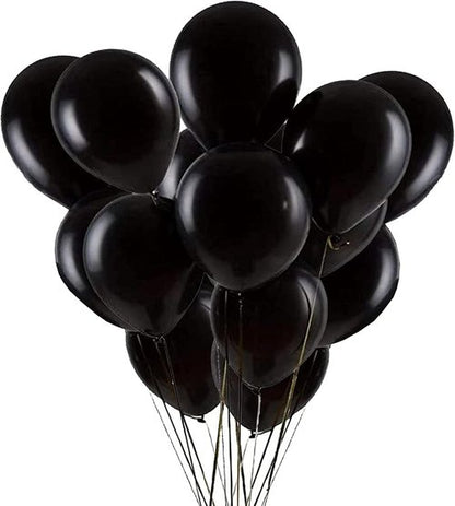 Black Balloons | 12-Inch Latex Balloons for Halloween & Birthday Party Decorations - 100 Pack