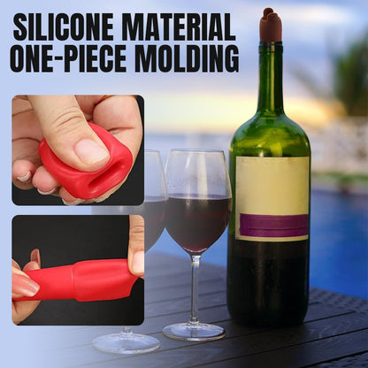 Reusable Sparkling Wine Bottle Stopper, 2024 Upgraded Wine Stoppers for Wine Bottles, Double Sealed Silicone Wine Sealer Beverage Cover Saver to Keep Wine Champagne Fresh (4)