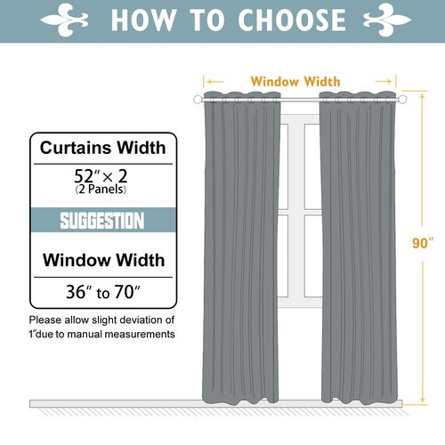ChrisDowa Blackout Curtains 90 Inches Long 2 Panels Set for Living Room, Grommet Thermal Insulated Room Darkening Curtains for Bedroom (Brown, 52 x 90 Inch)