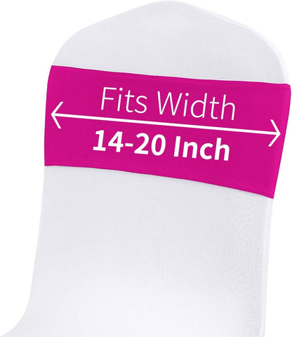 Peomeise Fuchsia Spandex Chair Sashes - 25pcs with Buckle Slider for Weddings & Parties