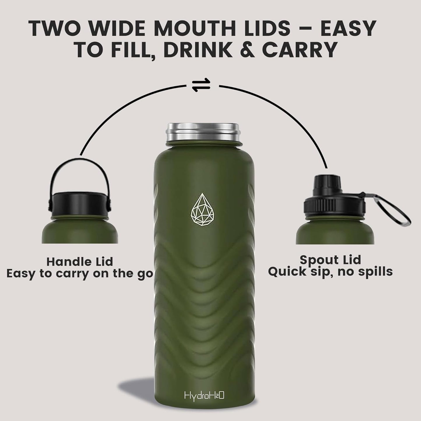 Skiennix 24oz Stainless Steel Insulated Water Bottle - 48H Cold & 24H Hot, Leak-Proof, BPA-Free | Green