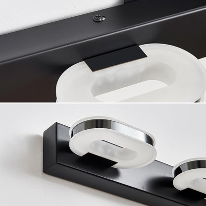 Myhaptim Modern LED 3 Lights Vanity Light for Bathroom Modern Vanity Light Fixture Wall Sconce 19 Inch Natural White Light (Black)