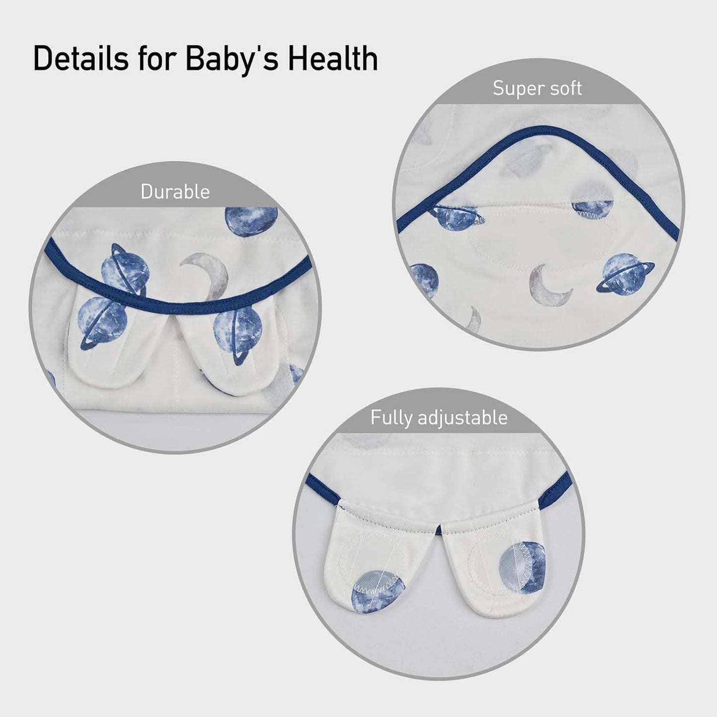 Skiennix Organic Baby Swaddle Sleep Sacks - 3-Pack Adjustable Wraps for Newborns | 100% Cotton, Soft & Snug