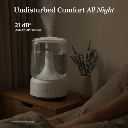 LEVOIT Humidifiers for Bedroom, 4.2L Top Fill for Large Room with 42H Runtime, Dishwasher Safe Design Easy to Clean, 21dB Quiet Cool Mist for Baby, Plants, Night Light, Essential Oil Diffuser, White