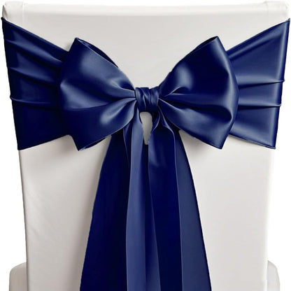 Skiennix Satin Navy Blue Table Runners - 10 Pack | 12 x 108 Inches for Weddings & Events