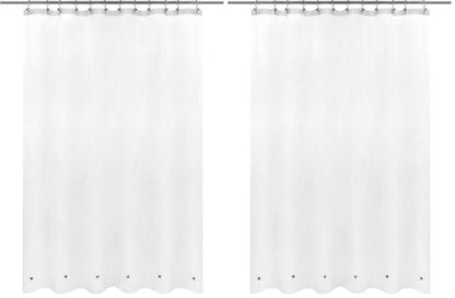 Barossa Design Long Shower Curtain Liner with 6 Magnets - 72" x 78", Waterproof PEVA Shower Liner for Bath Tub, PVC Free, Metal Grommets - Frost, 72x78 (Pack of 2)