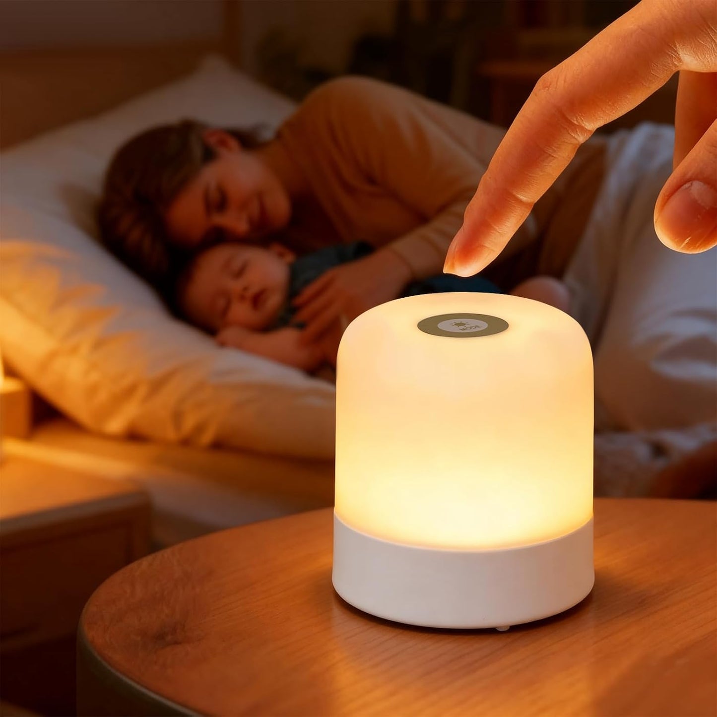 Skiennix Portable Baby Night Light - Dimmable Touch LED Lamp with 3 Color Options | 2400mAh Rechargeable