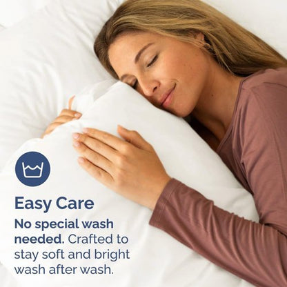 King Standard Pillow Cases - Soft Hotel Quality Covers | Fade & Wrinkle Resistant, Machine Washable - 2 Piece Set in Antique White