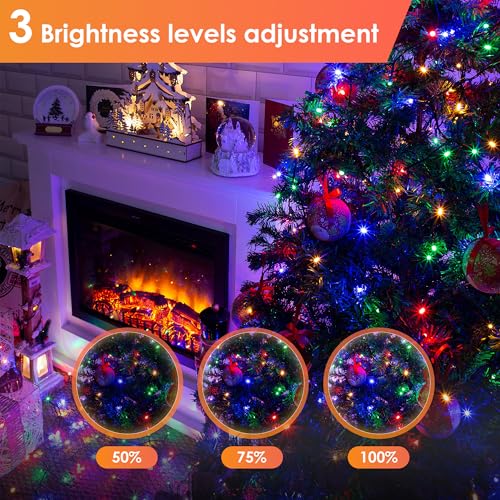 Multicolored Christmas String Lights 1200 LED 394FT Waterproof with 8 Modes & Timer