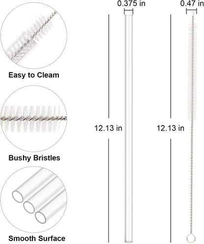 Stanley Replacement Straws - 6 Pack Clear Straws with Cleaning Brush for 40 oz Adventure Tumbler