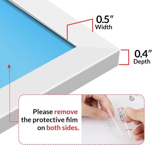 LaVie Home 8x8 Picture Frame - Classic White Square Frame with HD Plexiglas for Wall or Desktop Display