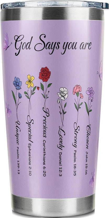 Fatbaby Bible Tumbler for Women - Inspirational Christian Gift | 20oz Stainless Steel for Mother's Day