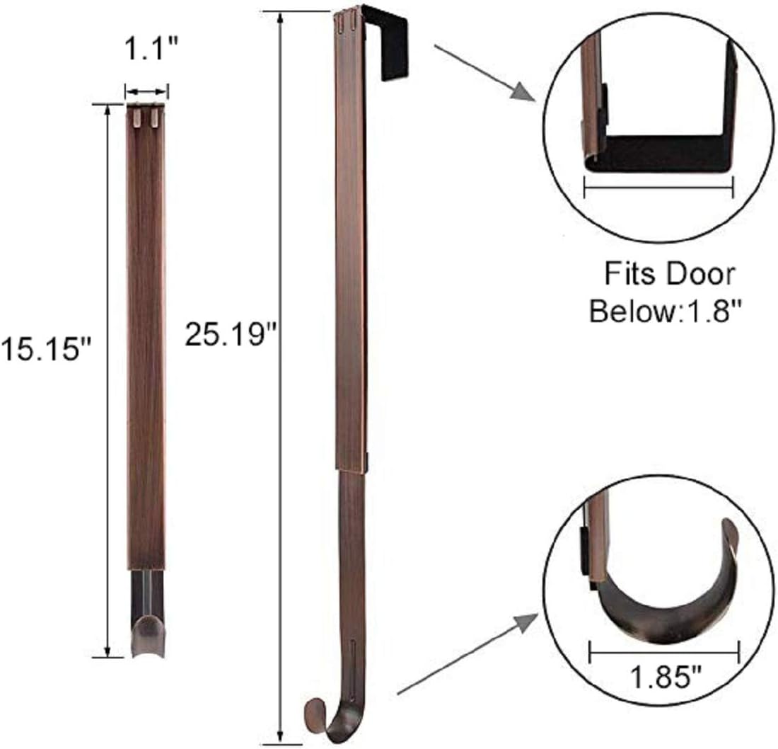 Regine Switzerland Wreath Door Hanger - Adjustable Over-The-Door Hooks for Easter Decor | 15-25 Inch Metal Design