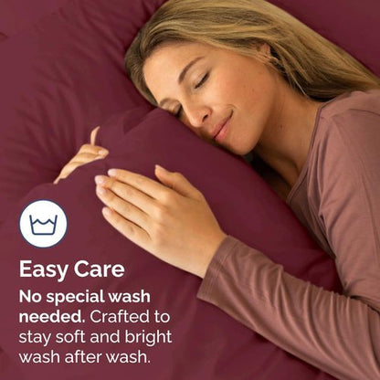 King Pillow Cases Set of 2 - Ultra Soft Hotel Quality Pillowcase Covers - Comfy, Cozy & Wrinkle Free - Shrinkage, Stain and Fade Resistant - Machine Washable Pillow Protectors - 2 Piece Set - Burgundy