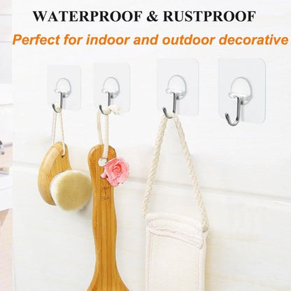 FOTYRIG Heavy Duty Adhesive Hooks - 180° Rotating Wall Hangers for Bathroom & Kitchen | 10 Pack, 15lb Max Capacity