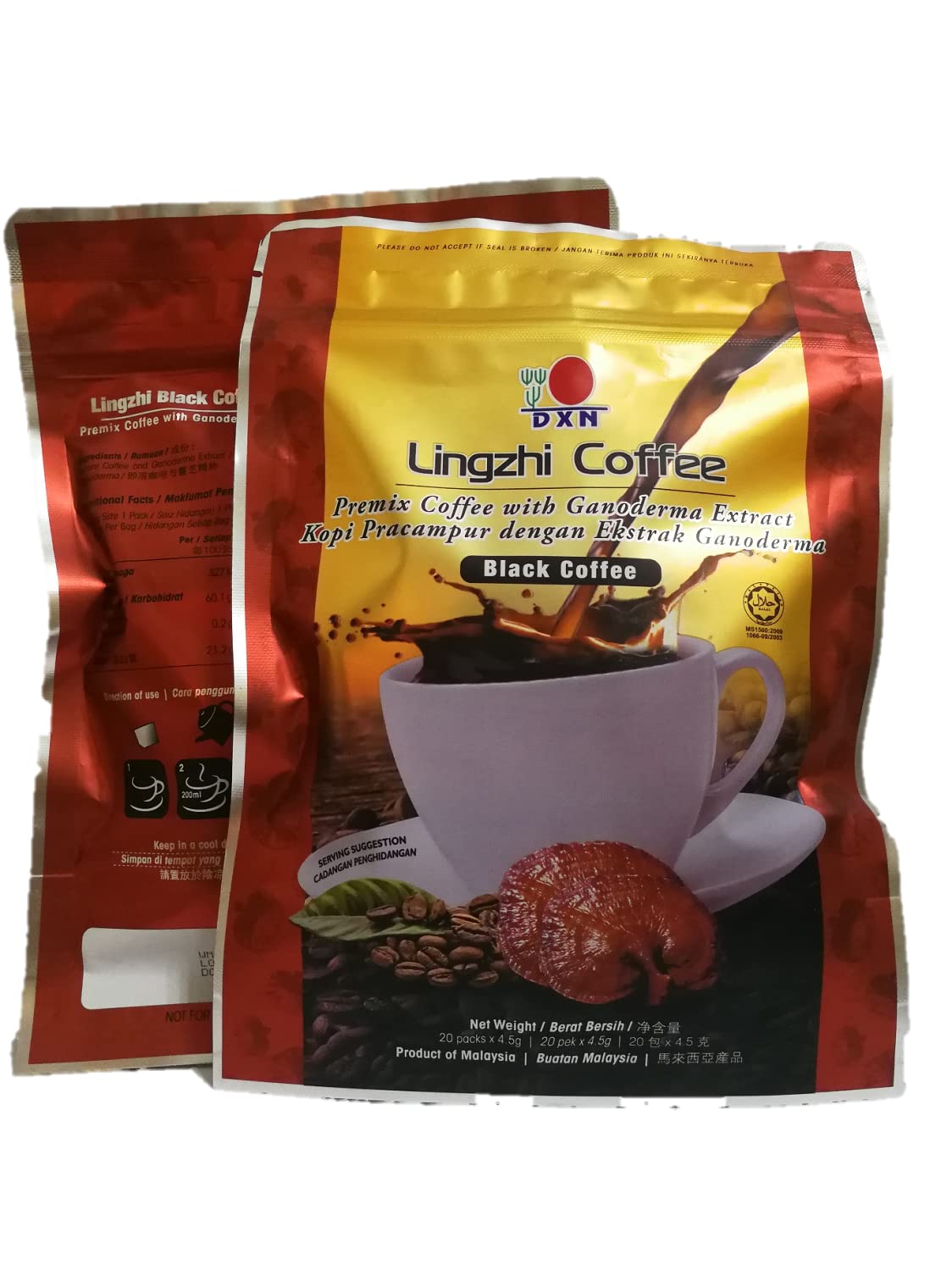 DXN 1 Box Black Coffee 2 In 1 Gourmet 100% Certified Organic Ganoderma