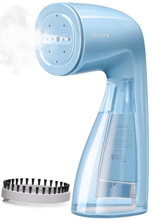 HiLIFE Steamer for Clothes, Portable Handheld Design, 240ml Big Capacity, 700W, Strong Penetrating Steam, Removes Wrinkle, for Home, Office and Travel(ONLY FOR 120V) (sky blue)