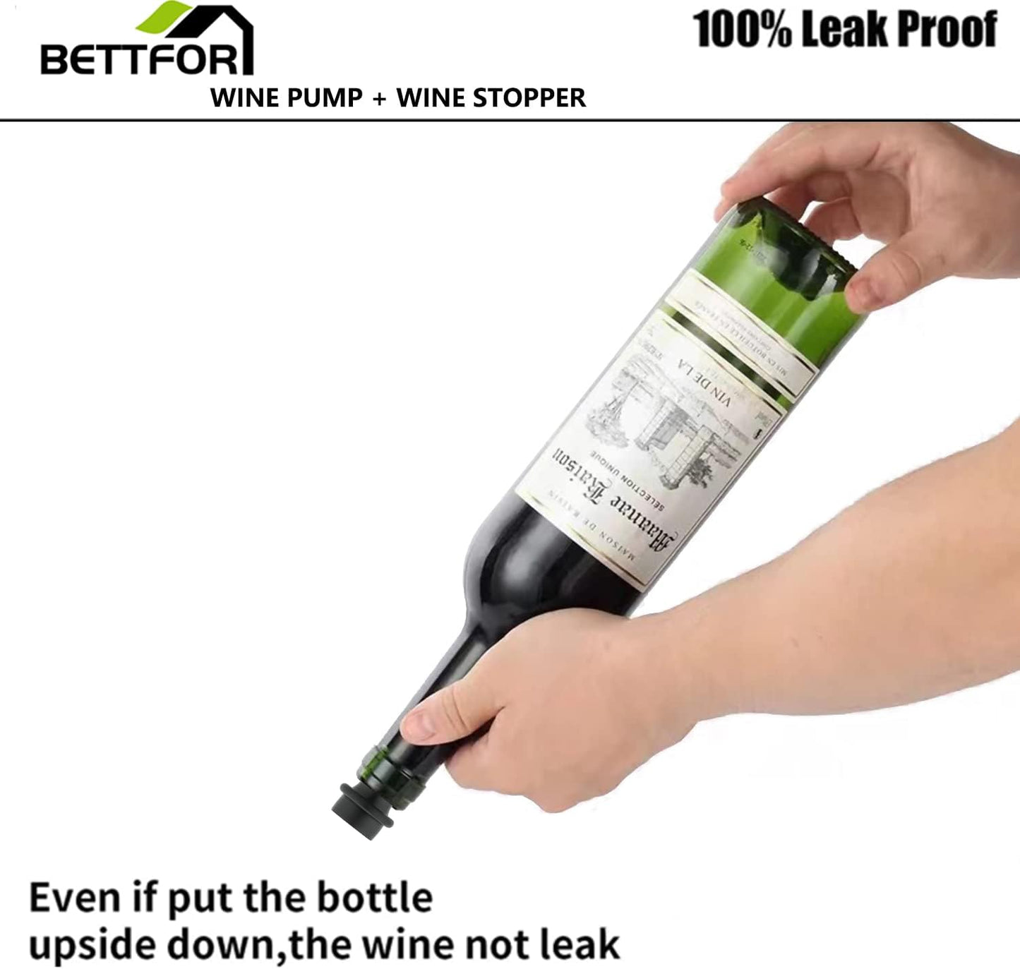 Wine Pump with 4 Vacuum Wine Stoppers Silicone Wine Bottle Stoppers, Leak proof,Keep Fresh, Healthy Material, Easy to use, Suitable for Most Wine Bottles (Wine Pump + 4 stoppers)