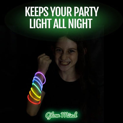 Glow Sticks Party Pack | 100 Ultra Bright Glow in the Dark Sticks with Bracelets & Necklaces