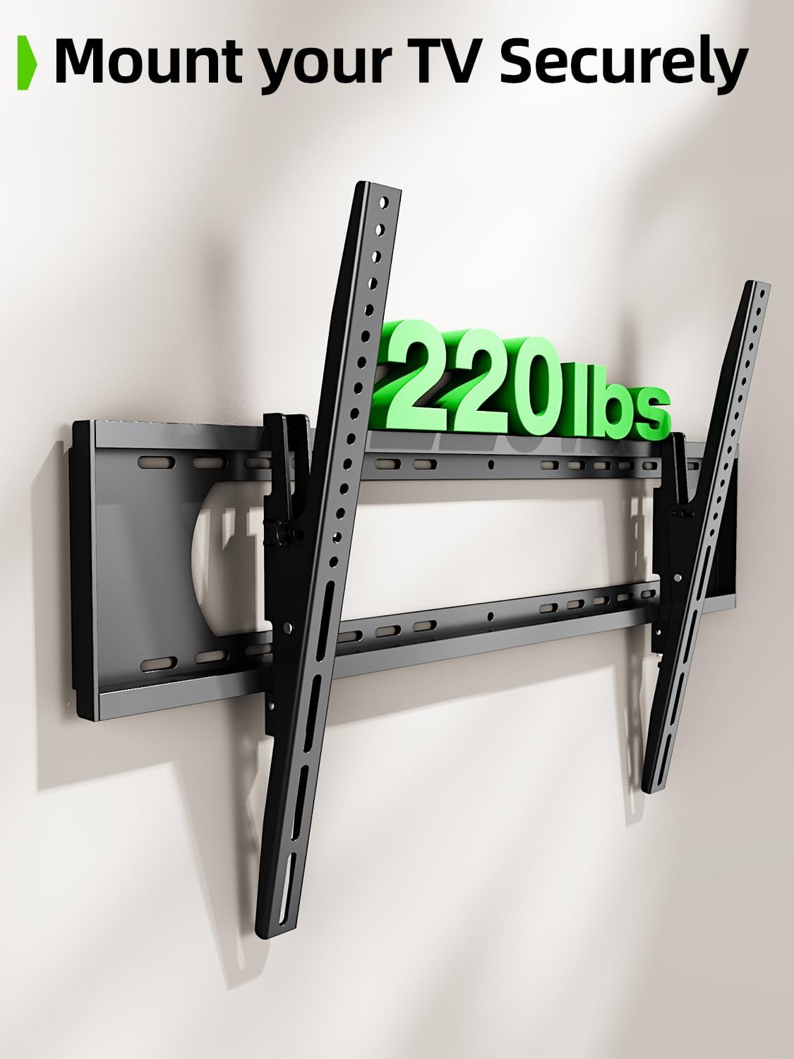 USX MOUNT Heavy Duty Tilting TV Wall Mount - Ultra Slim Design for 60-120" TVs, Supports Up to 220lbs